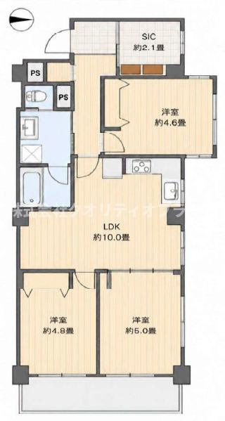 ファミリー層に人気の3LDK67.21平米のゆとりある間取り。各居室に十分な広さと収納が確保されており、家族全員がプライベートな時間を大切にしながら、リビングで快適に集える理想的な空間設計です。