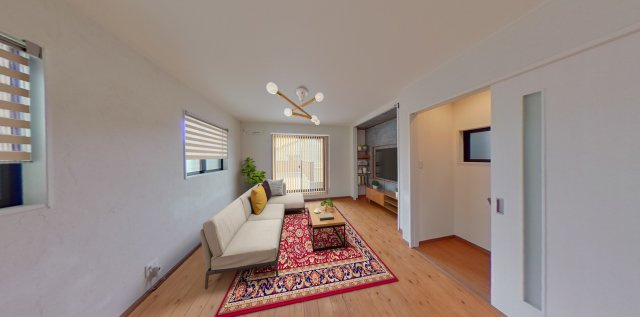 ■リビング収納（クローゼット）をぶち抜き壁掛けTVを設置しても使用可です♪（※家具配置はCGによるシミュレーションです。）