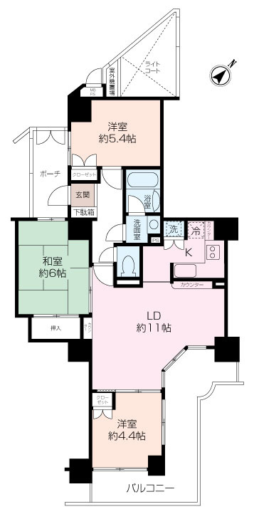 眺望良好・各部屋収納がある11階のお部屋です
