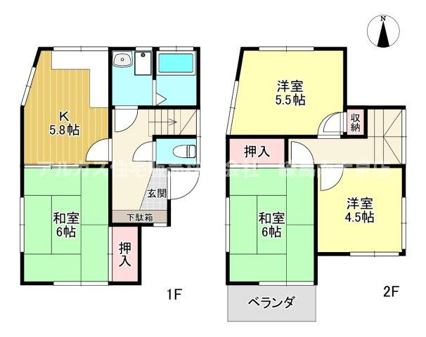 奥の物件　間取り