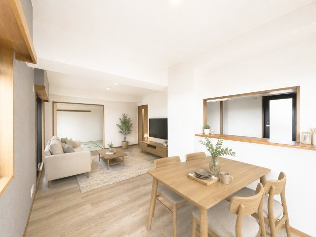 ゆったりとしたリビングです　※家具・小物はAIで配置しています