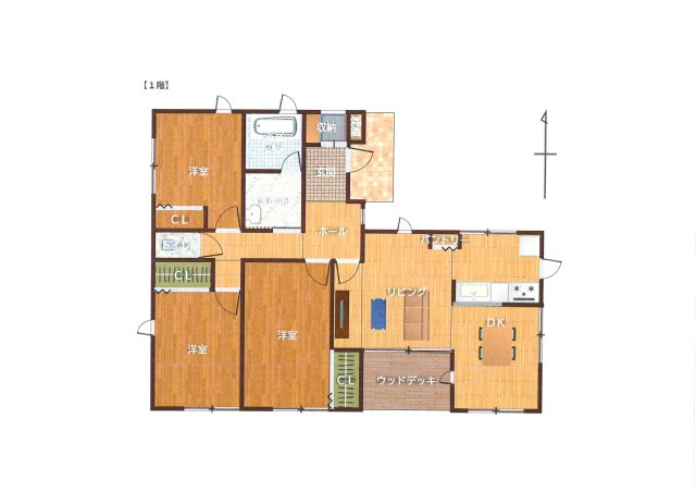 建築条件付き売地　建物参考プランになります。また建築条件付き売地ですが、土地のみの販売も相談可能です。