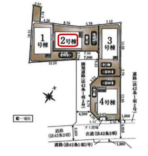 【全4棟・2号棟】土地面積120.11平米（約36.33坪）
