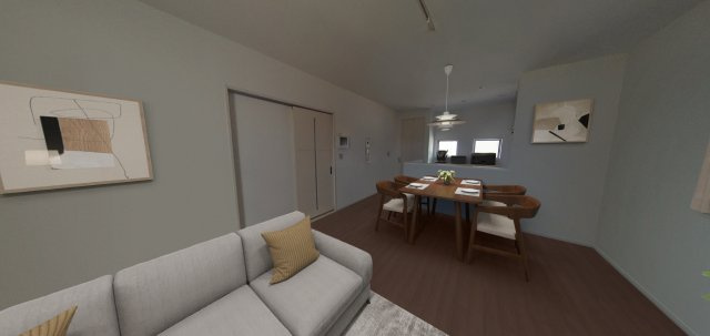 【LDK】　LDKは約16.0帖のゆとりある広さ。シンプルな内装のため、お好みの家具やインテリアでお部屋づくりをお楽しみいただけます。※画像は実際の写真にCG加工を施したイメージ画像です。