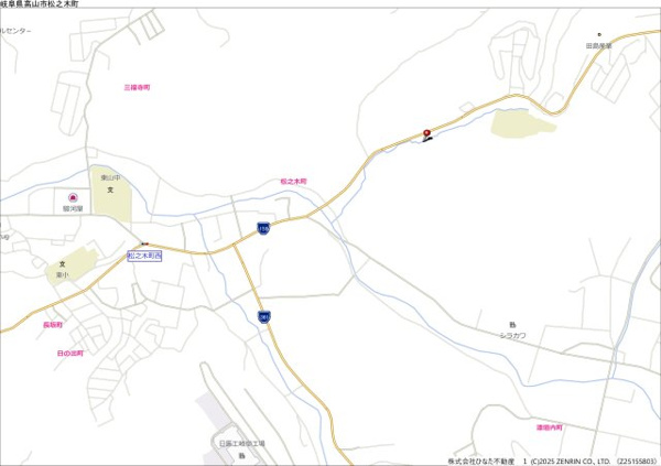 【戸建　高山市松之木町　150万の地図】
