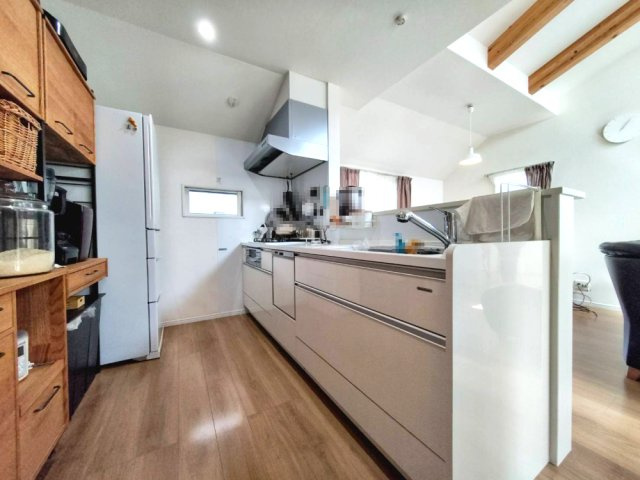 タカラスタンダード：サッとふくだけお手入れ楽々ホーローキッチンパネル、食器洗い乾燥機付きです。