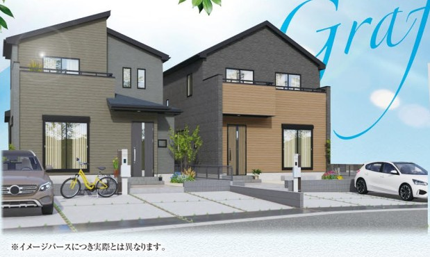 パースはイメージです。建築プラン+土地代+引き込み合計2、990万円