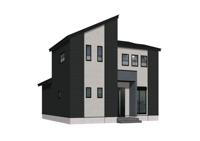 完成予想図です。スタイリッシュで飽きのこない外観の新築戸建て。デザイナーズ物件です。　※完成写真準備中