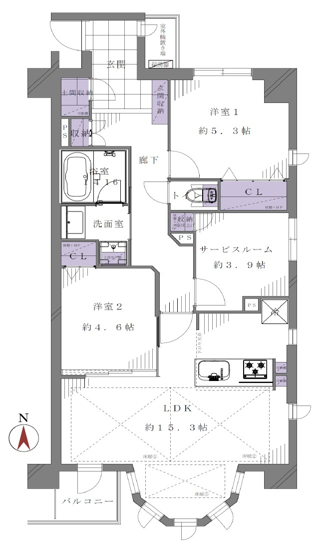 南東角部屋住戸につきまして日当たり・通風良好。新規リノベーションマンション。安心のアフターサービス保証付きですのでご購入後も安心して暮らせます。
