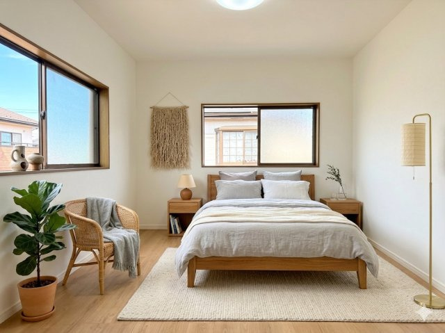 モデルルーム写真◆柔らかい陽光が差し込む明るいお部屋を演出する設計。彩光の取れる窓が気持ちの良いお部屋を創り上げます。(家具はイメージです)