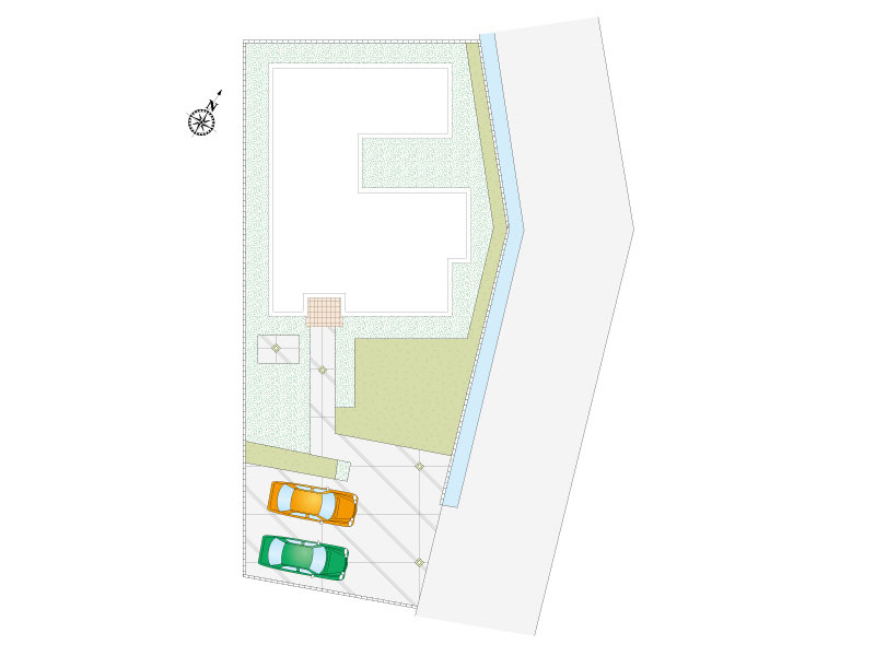 行田市大字野3区画　3号棟　配置図　車2台駐車可能！土地94坪