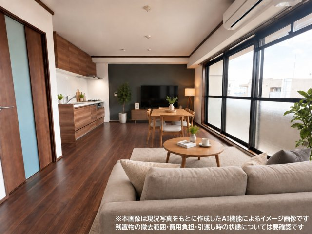 ※本画像は現況写真をもとに作成したAI機能によるイメージ画像です　残置物の撤去範囲・費用負担・引渡し時の状態については要確認です