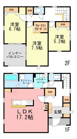 【間取り図】2号棟　間取り図です。