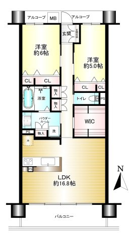 2LDK　専有面積：69.52？