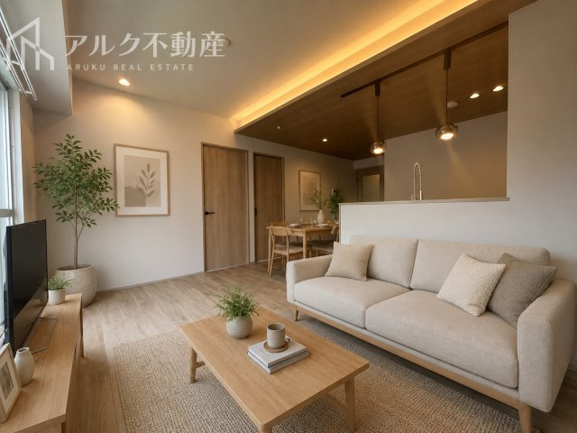 居間・リビング　※AIによるステージングを行っております