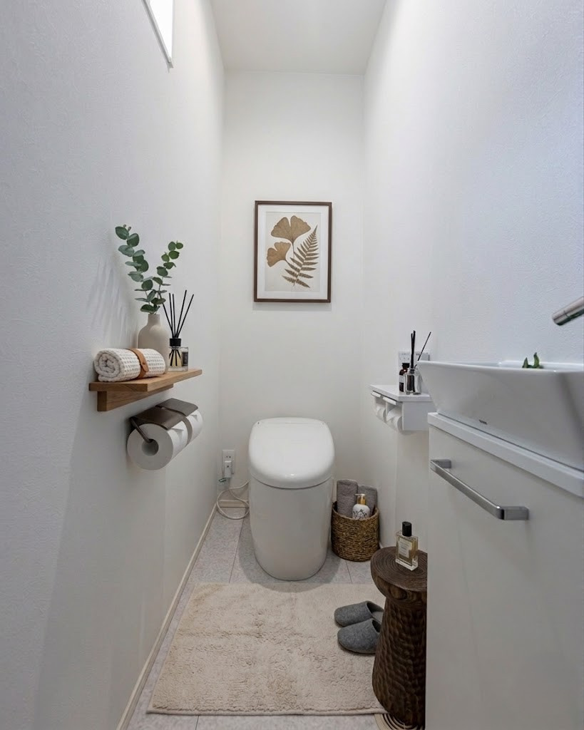 ウォシュレット機能付きトイレです。タオルリングやペーパーホルダーも完備です。※画像はイメージです。