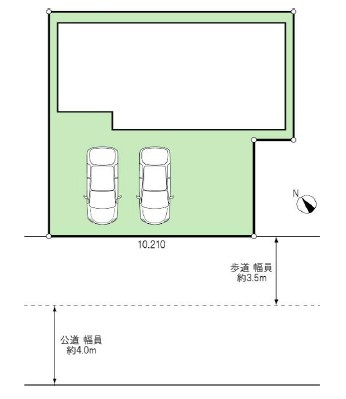 駐車スペース並列2台可(車種による)！