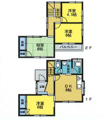 【若柳　中古戸建の間取り】