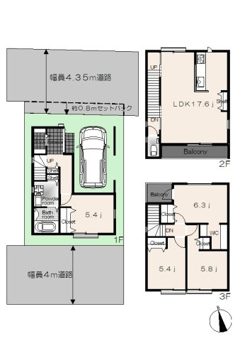 土地図＋建物プラン例