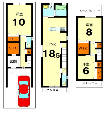建築条件付　　建物参考プラン　価格：2500万円　　床面積109.35？　