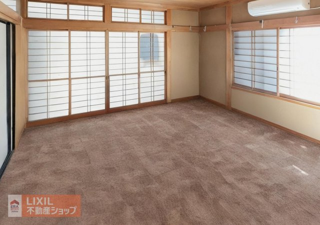 1階西端の8帖の和室です。（本画像はCG加工により家具・家財等を消去しています。実際の現況とは異なります。）