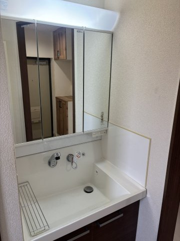 身支度に便利な三面鏡付き洗面台です。