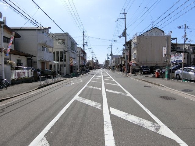 前面道路の南向きです。