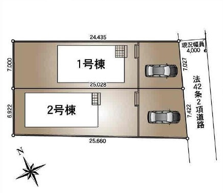 対象地：2号棟　駐車1台可(車種による)！緑豊かな環境で新生活はいかがでしょうか！