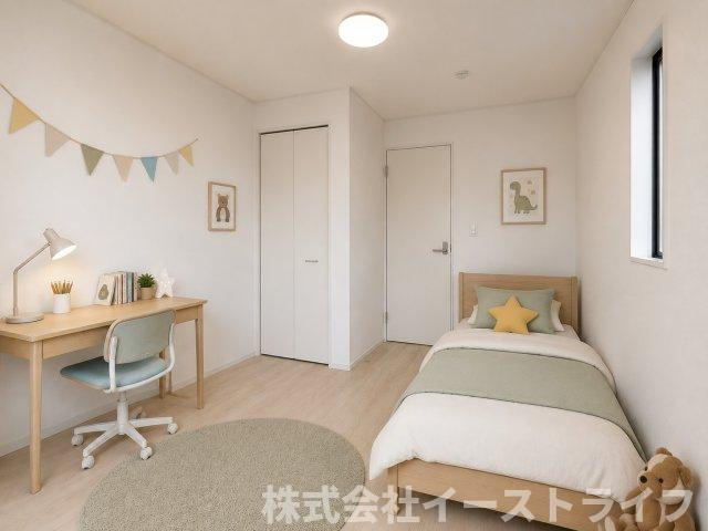 同社施工の子供部屋に家具を配置したイメージ画像です。　※本画像はCGで作成しており、実際に現地に　家具は置かれておりません。また、価格に　家具は含まれておりません。
