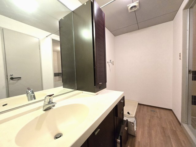 収納付きで大きい洗面台が設備されています！