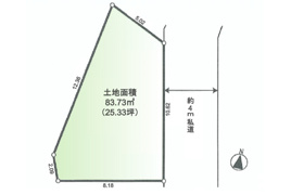 板橋区若木2丁目 間口10m×建築条件なし 限定1区画の間取り
