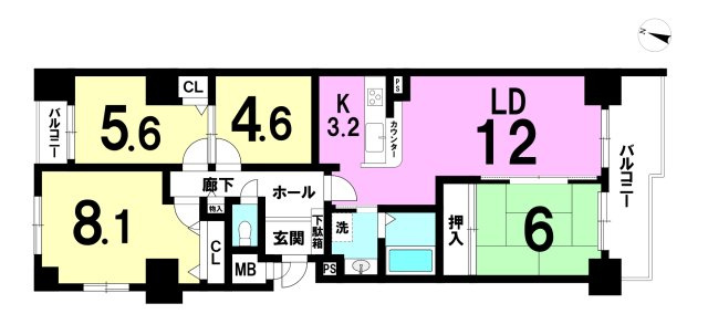 4LDKで部屋数確保。リフォームでLDK拡張したり一部屋ウォークインクローゼットにしたり自由にカスタマイズも良いですね！