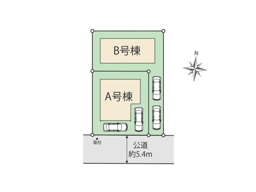 A号棟/2台分のカースペースを備えており、セカンドカーをお持ちの方にもおすすめです。※図面を基に作成しています。現況と異なる場合は現況を優先いたします。