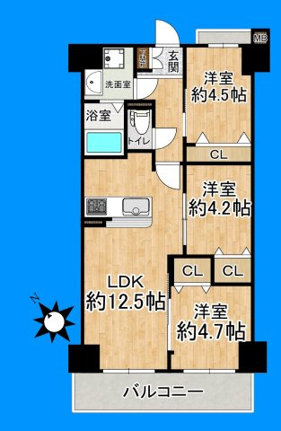 南西向きのバルコニーがあり、明るいお部屋です！