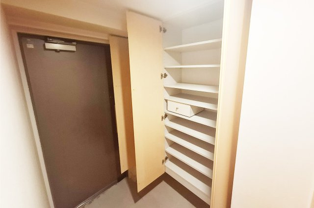 玄関：下駄箱付きですっきり整えやすい玄関です。