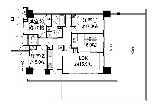 間取り図：現状でのお引渡しになります。詳細はお問合せください。