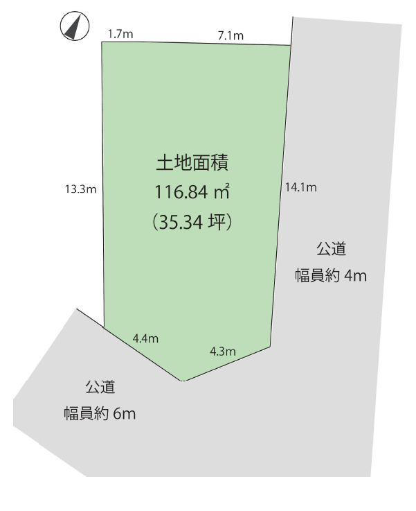 敷地約35坪です。