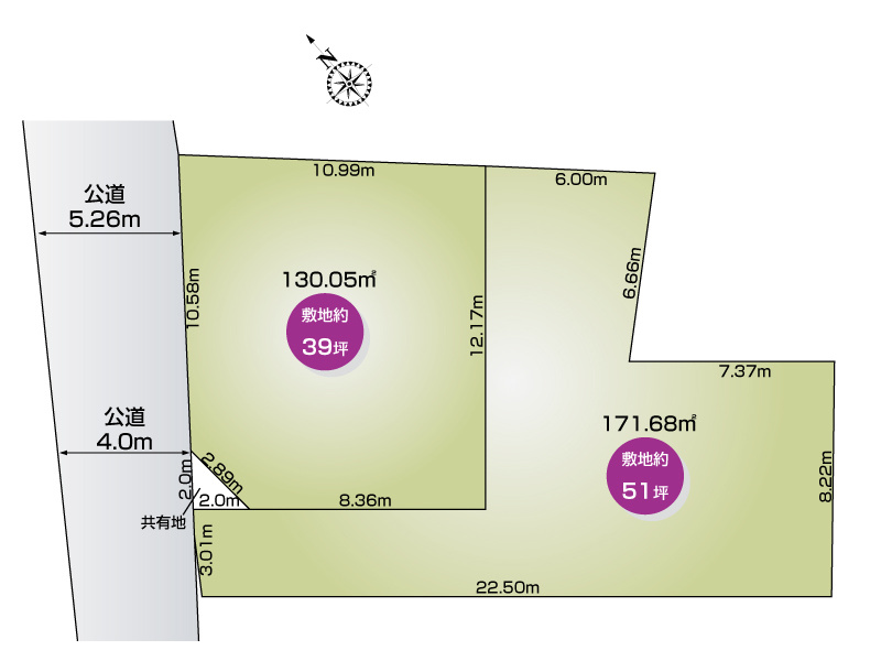 幸手市南2丁目（全2区画）全体配置図