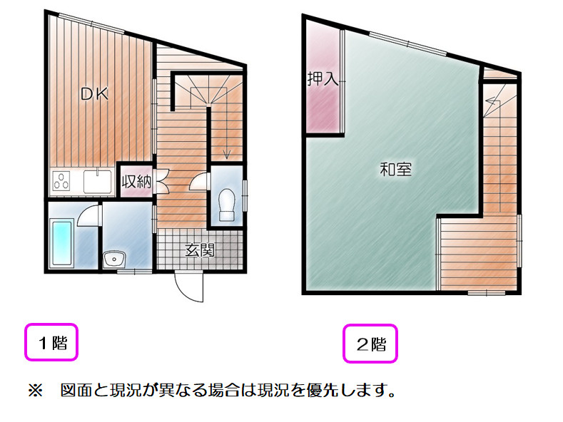 裏手、ご自宅の間取りです。