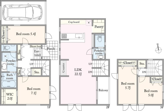 ■建物プラン例（間取図）建物面積：136.70？（41.35坪）、建物価格：6182万円　※別途、外構工事費・付帯工事費・諸費用等が必要となります　※当該プランの採用および変更は自由に可能です