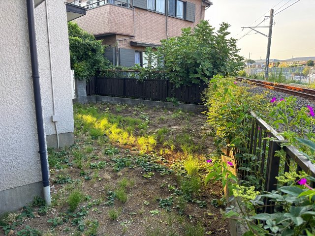 建物北側には庭があります