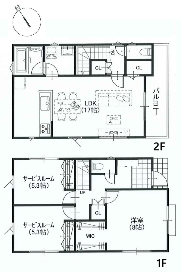 土地図＋建物プラン例
