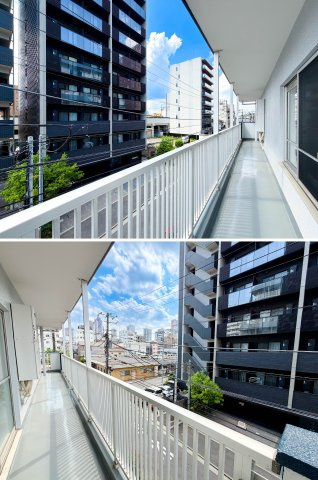 16.00平米の広い南西2方向のバルコニースペース