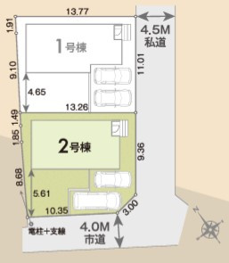 ～2区画の新築一戸建て　角地につき陽当たり・風通し良好～