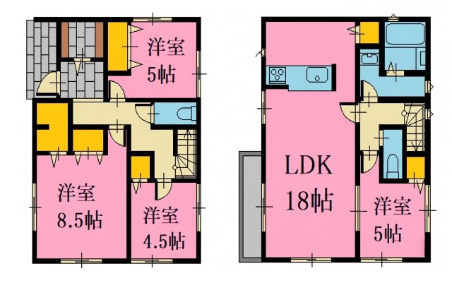 土地図＋建物プラン例