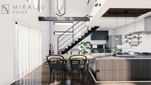 プラン例（建物面積9　7　.2？/建物価格1749万円）陽の光をたっぷりと浴びながら気持ち良く生活が出来ます。※CG画像に関して、あくまでもイメージです。実際の仕様と異なる場合もございます。　