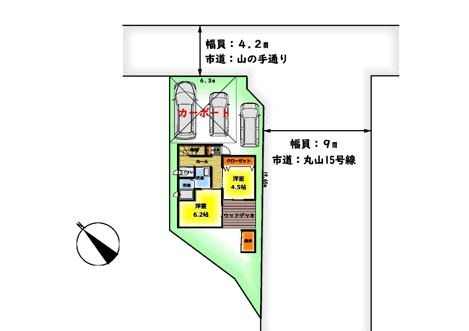 お庭も駐車場3台分もあるゆったり外構スペース！