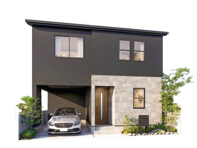 ■建物プラン例（外観イメージCG）建物面積：99.16m2（29.99坪）、建物価格：4730万円　※別途、外構工事費・付帯工事費・諸費用等が必要となります。当該プランの採用および変更は自由に可能です