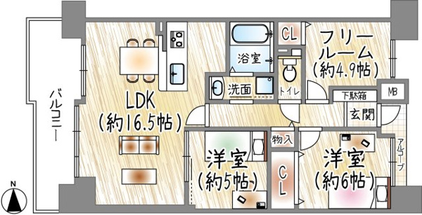 ダイアパレス新石切フォレストタウンの間取り