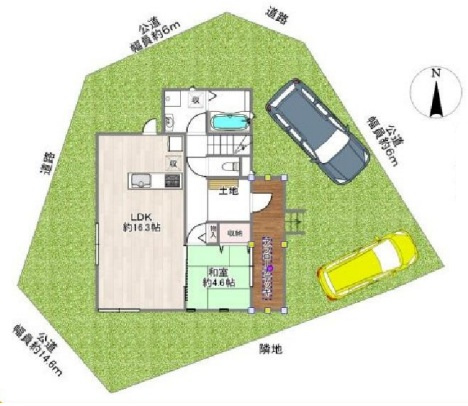 1階間取り図と駐車場図面